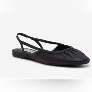 Steve‎ Madden Trixx black flat gathered sling back NEW 8.5